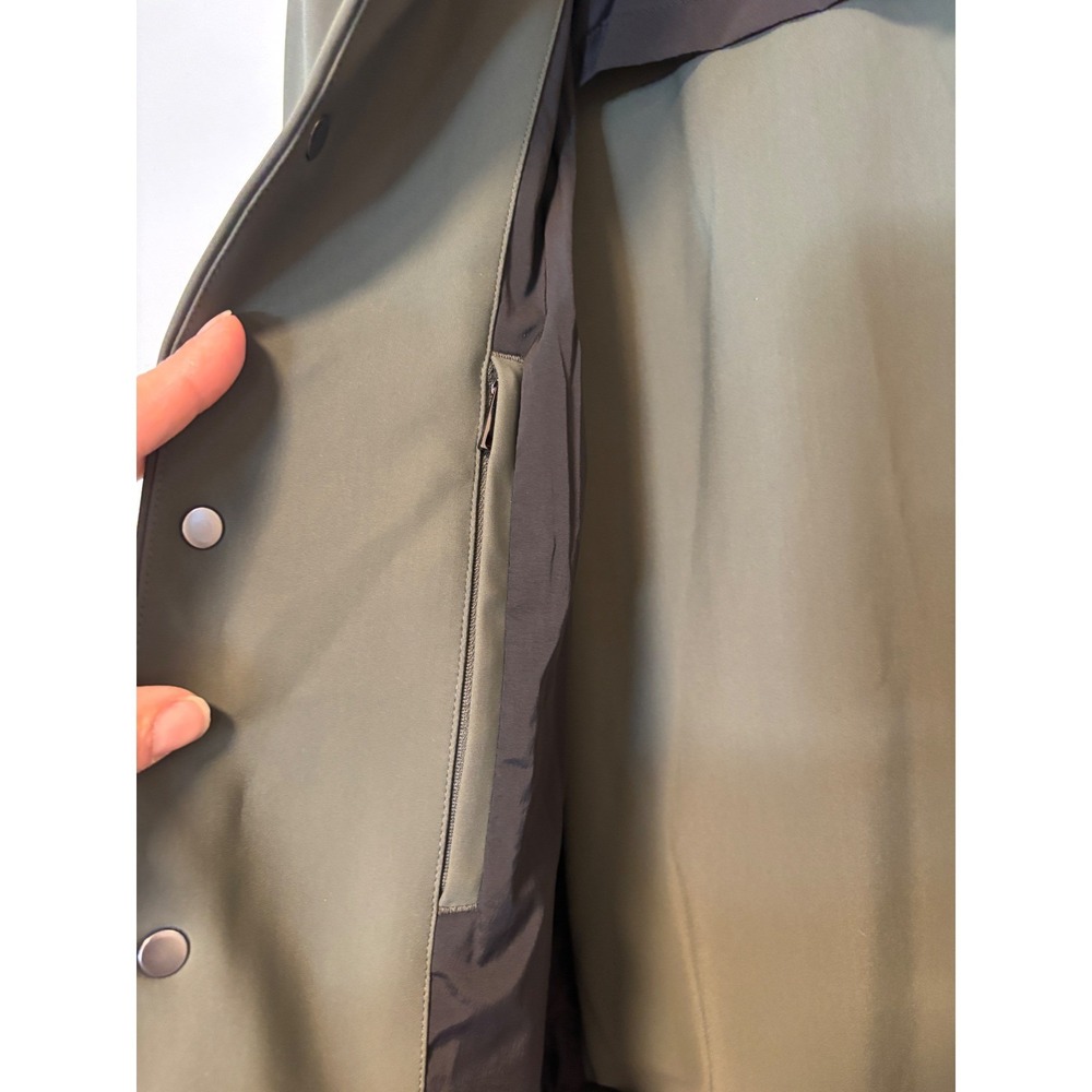 Theory Mens Murphy Precision Ponte Bomber Jacket Olive Green Snap Front Size S - Picture 7 of 9